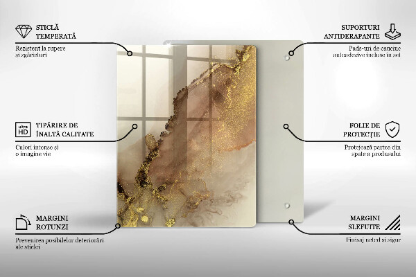 Steklena podloga za rezanje Vijolična barva