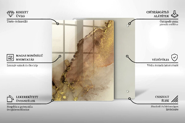 Steklena podloga za rezanje Vijolična barva