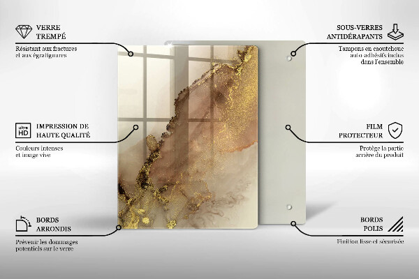 Steklena podloga za rezanje Vijolična barva