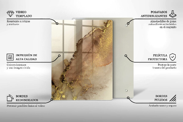 Steklena podloga za rezanje Vijolična barva