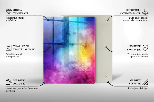 Steklena podloga za rezanje Roza barva