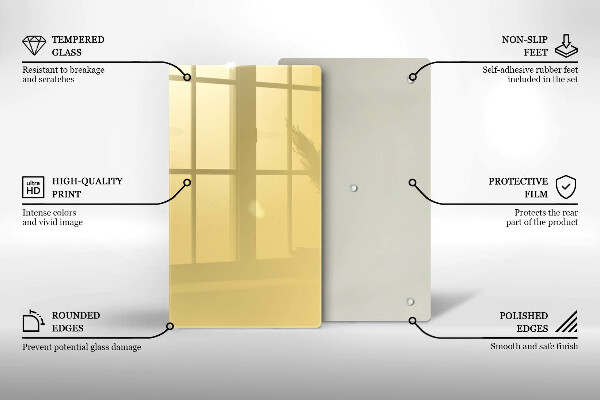 Steklena podloga za rezanje Rumena