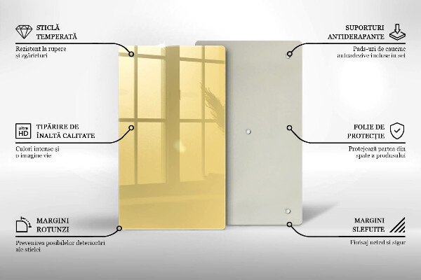 Steklena podloga za rezanje Rumena