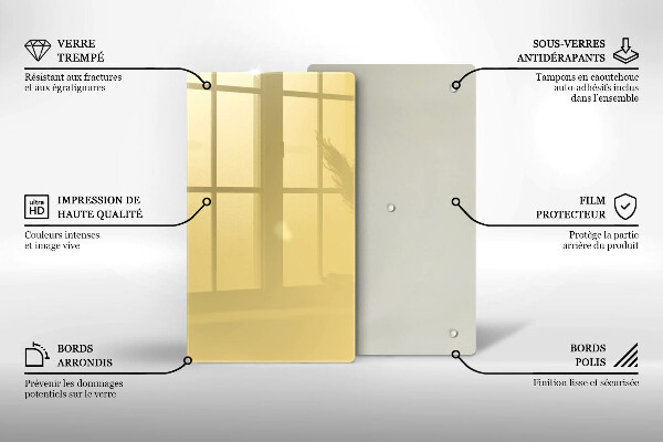 Steklena podloga za rezanje Rumena