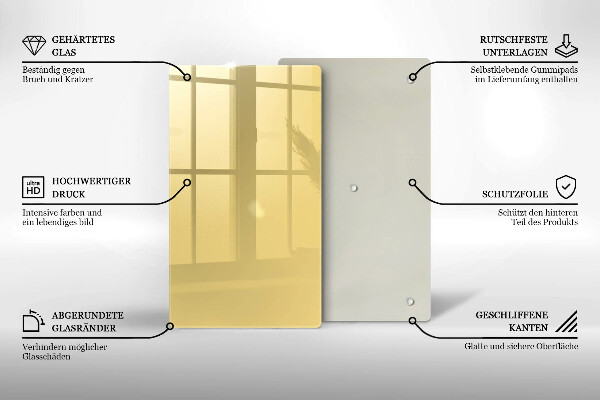 Steklena podloga za rezanje Rumena