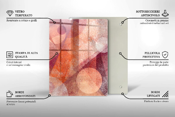 Steklena podloga za rezanje oranžna barva