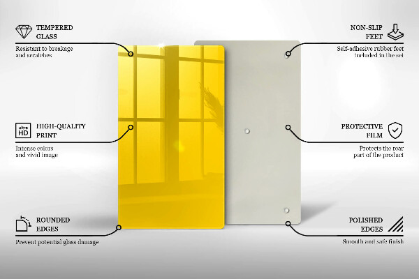 Steklena podloga za rezanje Rumena