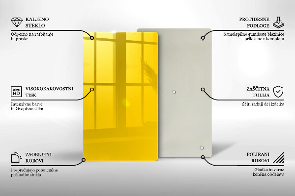 Steklena podloga za rezanje Rumena