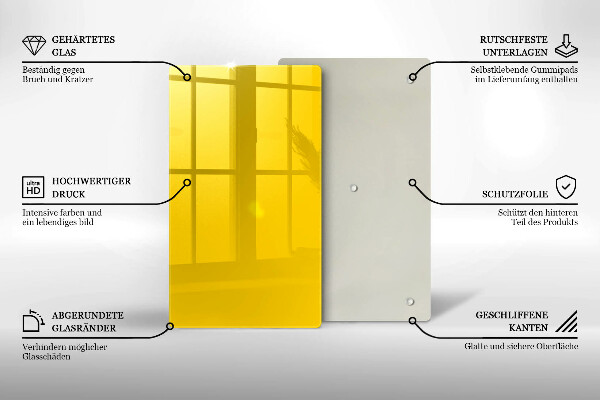 Steklena podloga za rezanje Rumena
