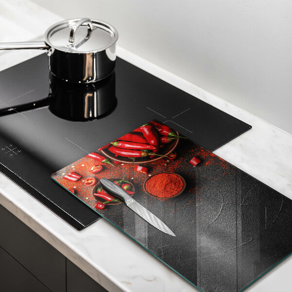 Steklena podloga za rezanje Rdeča čili paprika