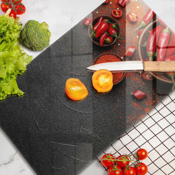 Steklena podloga za rezanje Rdeča čili paprika