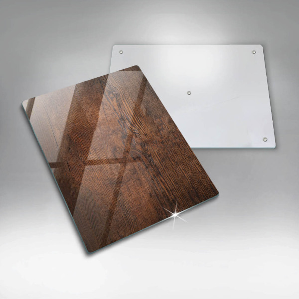 Steklena podloga za rezanje Temna lesena plošča