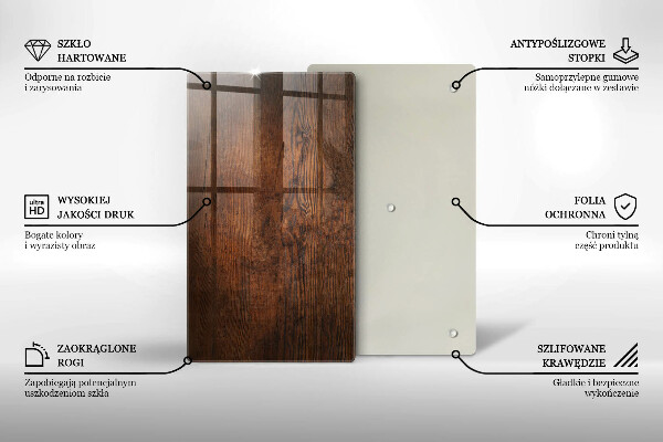 Steklena podloga za rezanje Temna lesena plošča