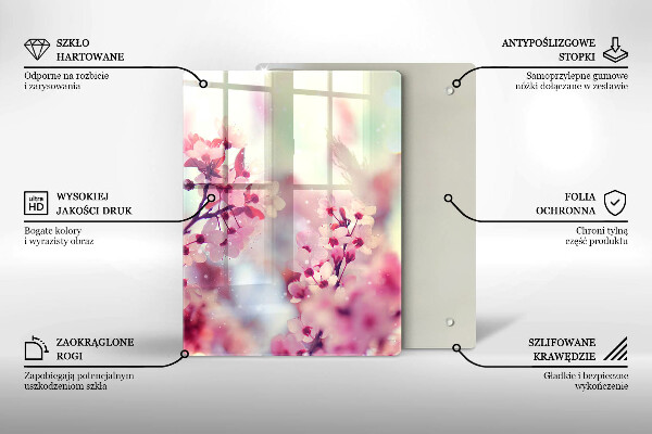 Steklena podloga za rezanje Temna lesena plošča
