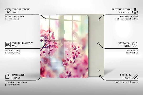 Steklena podloga za rezanje Temna lesena plošča