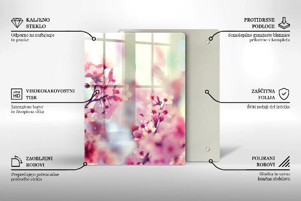 Steklena podloga za rezanje Temna lesena plošča