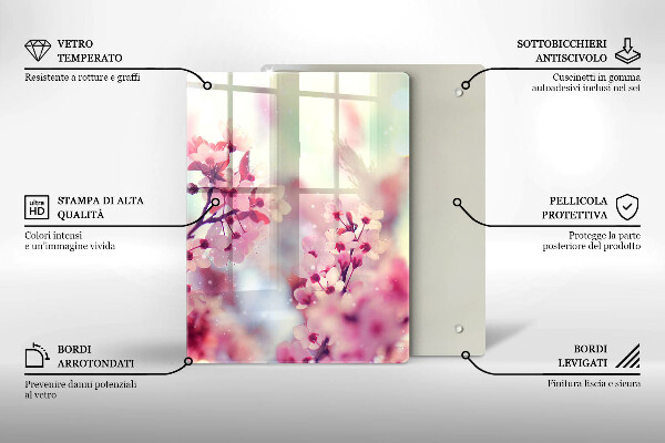 Steklena podloga za rezanje Temna lesena plošča
