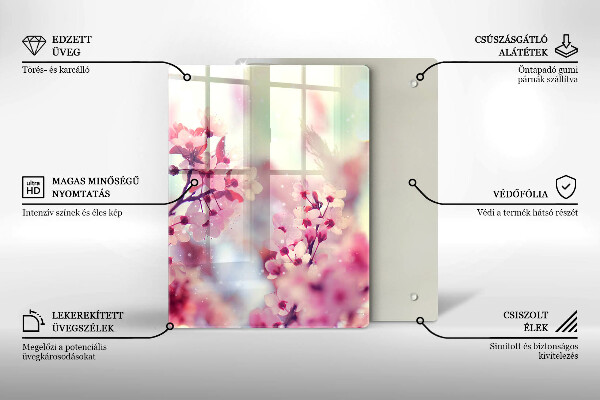 Steklena podloga za rezanje Temna lesena plošča