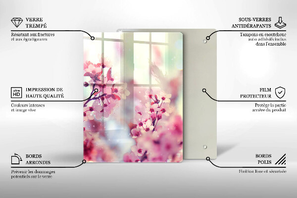 Steklena podloga za rezanje Temna lesena plošča