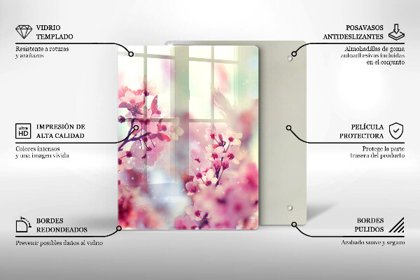 Steklena podloga za rezanje Temna lesena plošča