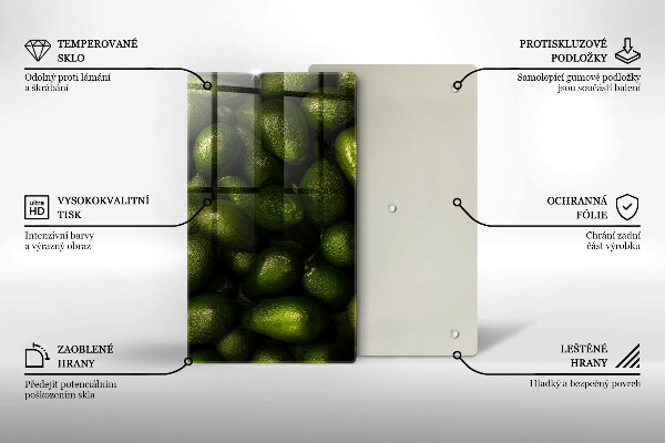 Steklena podloga za rezanje Sadje avokada