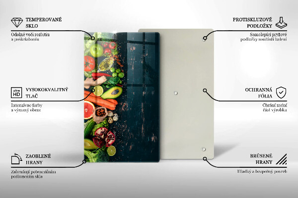 Steklena podloga za rezanje Sadje in zelenjava