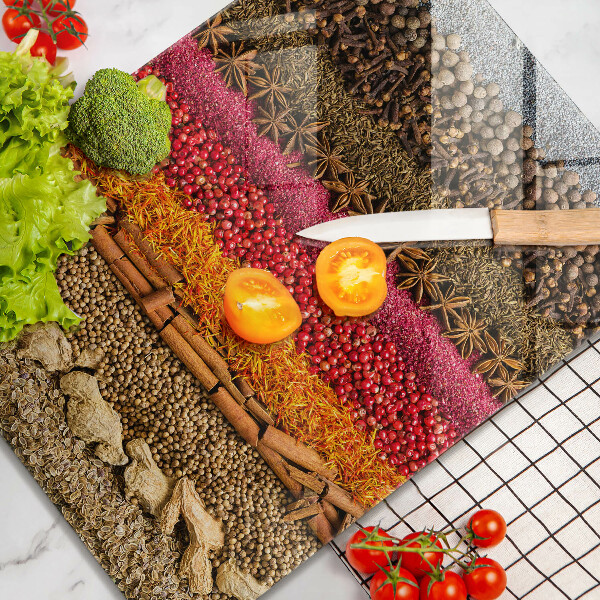 Steklena podloga za rezanje Pisane začimbe