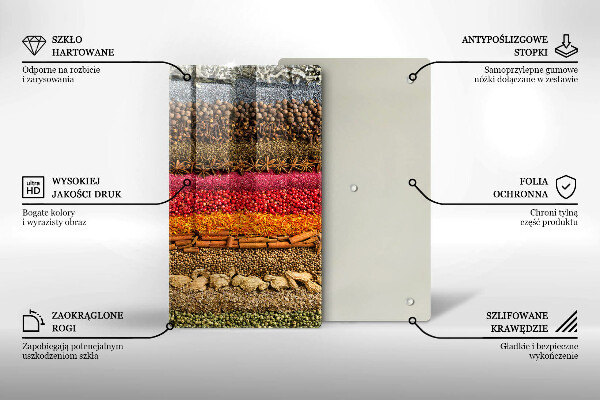 Steklena podloga za rezanje Pisane začimbe