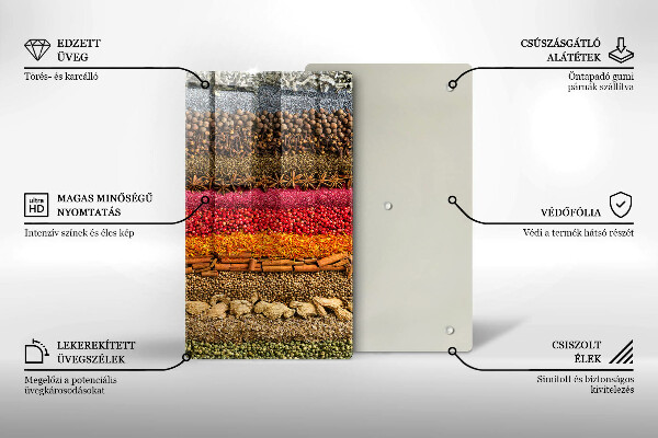 Steklena podloga za rezanje Pisane začimbe