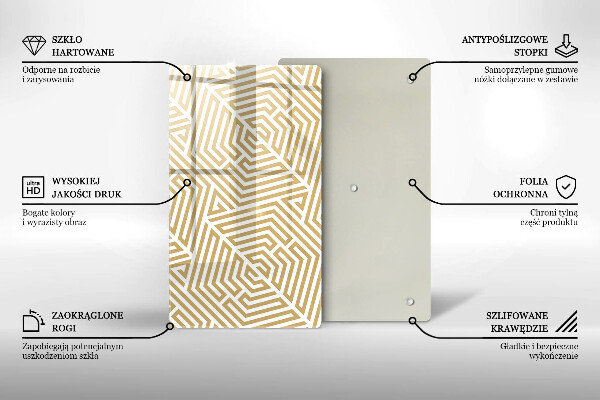 Steklena podloga za rezanje Geometrijske črte