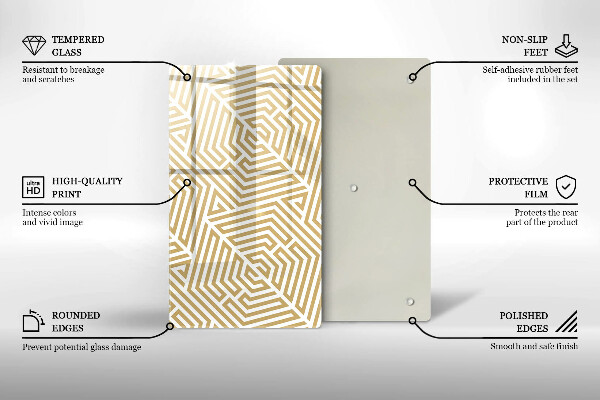 Steklena podloga za rezanje Geometrijske črte