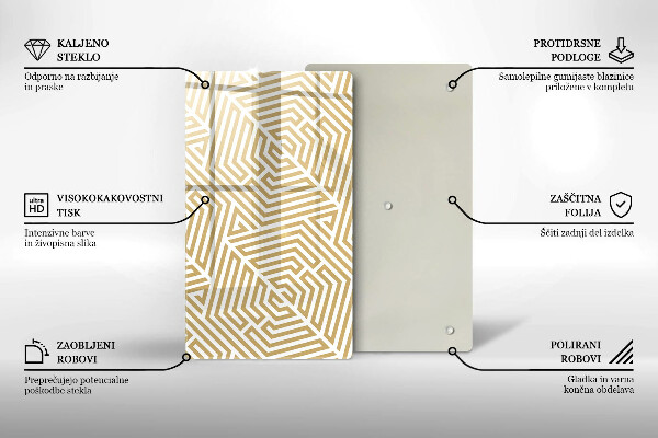 Steklena podloga za rezanje Geometrijske črte