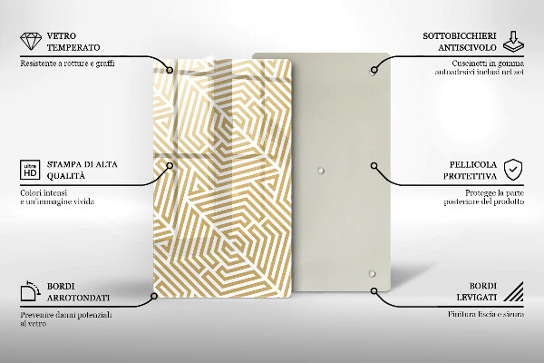 Steklena podloga za rezanje Geometrijske črte