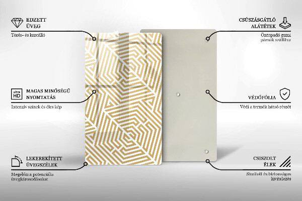 Steklena podloga za rezanje Geometrijske črte