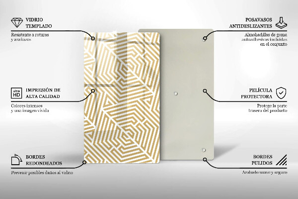 Steklena podloga za rezanje Geometrijske črte