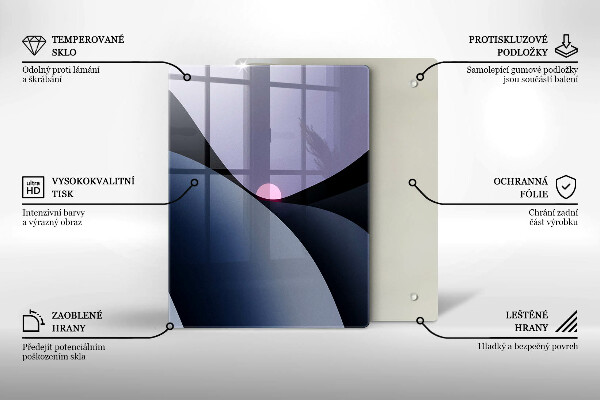 Steklena podloga za rezanje Geometrijske črte