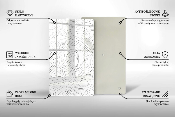 Steklena podloga za rezanje Abstraktne oblike
