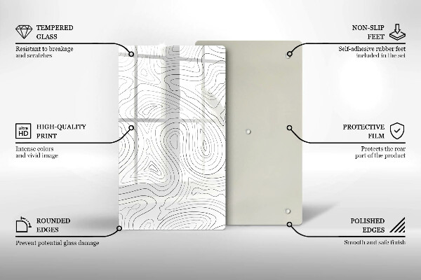 Steklena podloga za rezanje Abstraktne oblike