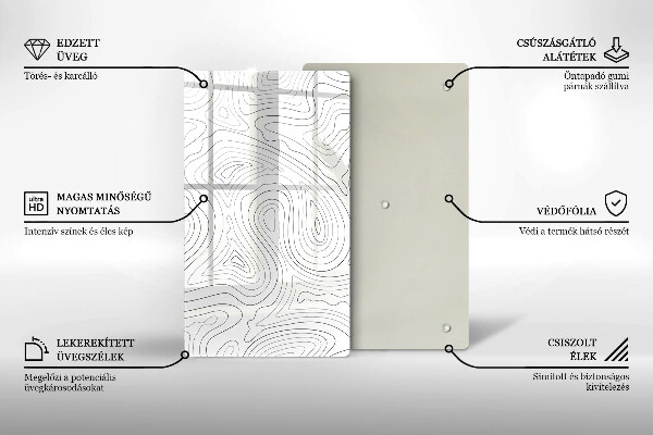 Steklena podloga za rezanje Abstraktne oblike