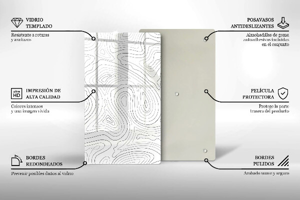 Steklena podloga za rezanje Abstraktne oblike
