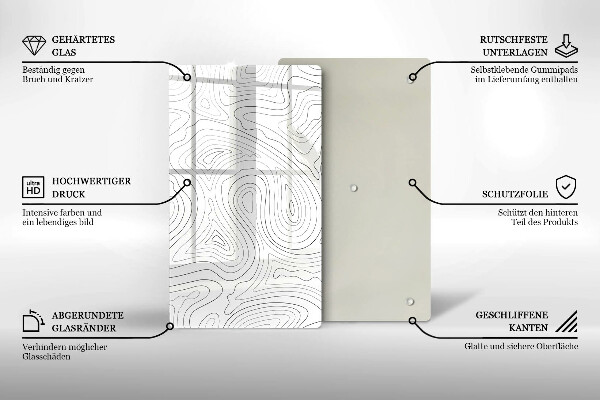 Steklena podloga za rezanje Abstraktne oblike