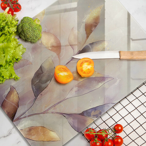 Steklena podloga za rezanje Poslikani boho listi