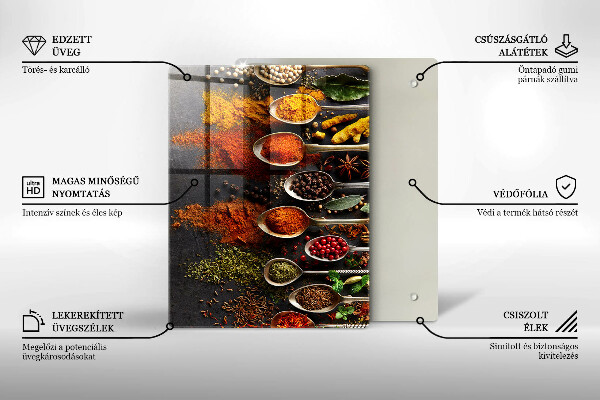 Steklena podloga za rezanje Poslikani boho listi