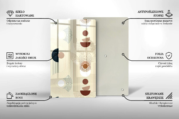 Steklena podloga za rezanje Boho geometrijske oblike
