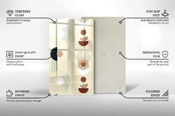 Steklena podloga za rezanje Boho geometrijske oblike