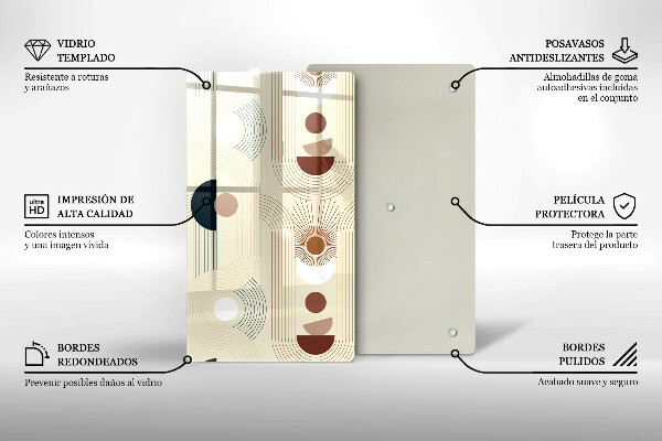 Steklena podloga za rezanje Boho geometrijske oblike