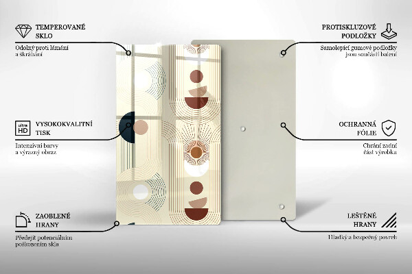 Steklena podloga za rezanje Boho geometrijske oblike