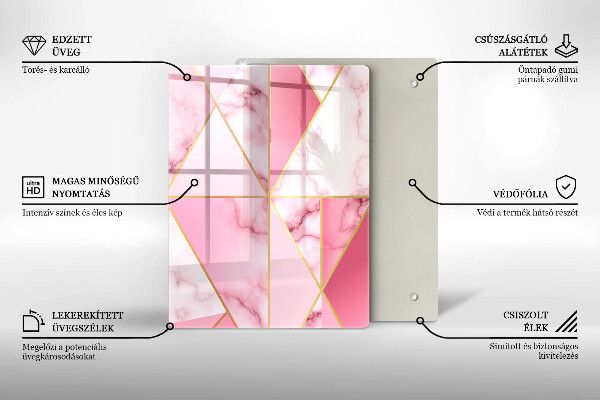 Steklena podloga za rezanje Boho geometrijske oblike