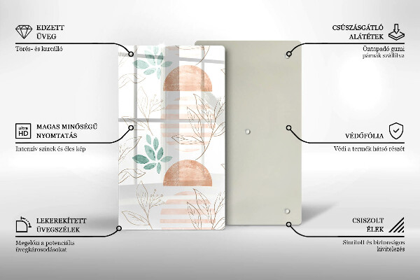 Steklena podloga za rezanje Boho vzorec listov