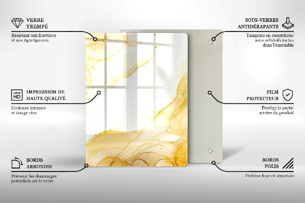 Steklena podloga za rezanje Boho vzorec listov